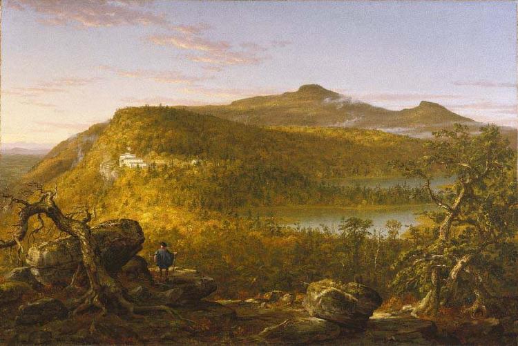 Thomas Cole A View of the Two Lakes and Mountain House, Catskill Mountains, Morning oil painting image